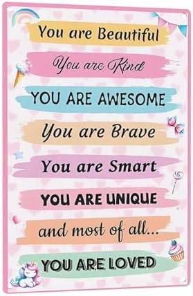 Girls Room Decor Rainbow Wall Decors for Little Girls Teen, 8x12 Inches Metal Sign by C-CHAIN