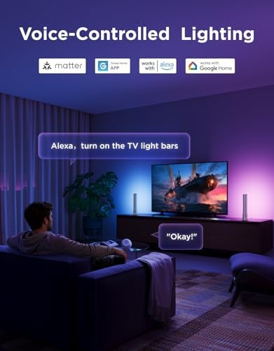 Govee Smart Light Bar, RGBICWW TV Lights for Living Room, Gaming, Silver - Image 5