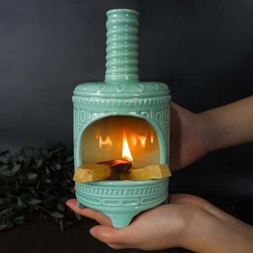 Mougigi Light Green Palo Santo Burner Holder-Mini Chiminea Smudging Bowl - Image 6