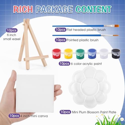 ESRICH 10 Set Canvas Painting Kit, Mini Acrylic Paint Set - Image 2