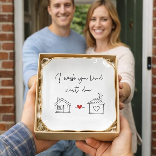 I Wish You Lived Next Door Jewelry Dish – Ceramic Ring Tray for Best Friend, Long Distance Friendship Gift, Jewelry Organizer Trinket Tray for Birthday, Christmas, Women - Image 2