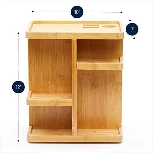 Bamboo 360 Degree Rotating 12 inches Makeup Organizer, Cosmetic Organizer - Image 3