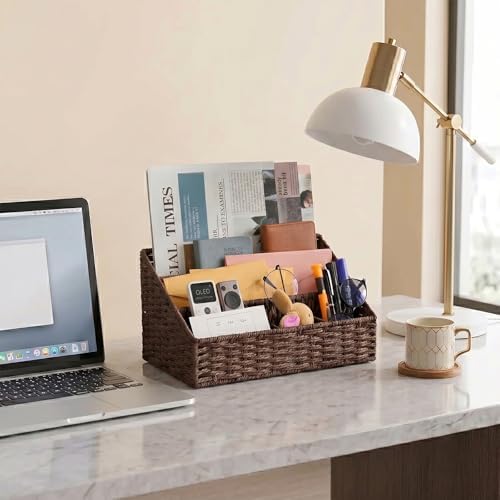 Mail Organizer Countertop, Mail Organizer, Mail Sorters, Magazine File Holder, Desk Organizer and Accessories, Dark Brown - Image 5