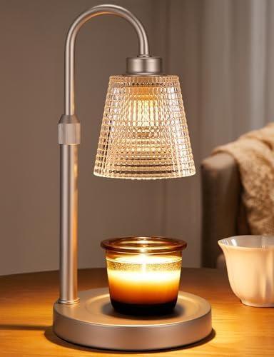 Champagne Gold Candle Warmer Lamp with Timer, Dimmable Candle Warmer for Home Decor, Height Adjustable Candle Lamp for Jar Candles, Birthday Gifts for Women Mom, House Warming Gifts New Home by Innqoo