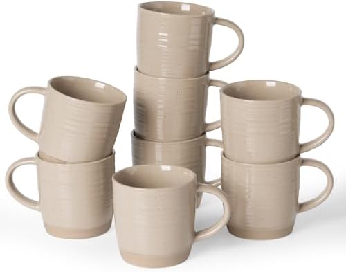 famiware Coffee Mugs Set of 8, 13 oz Mug Set, Ceramic Cup Set with Handle by Famiware
