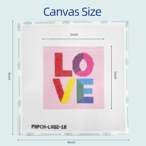 Howie's Needlepoint Needlepoint Kits for Adults & Beginners, 18 Mesh Printed Needlepoint Canvas, Stamped Patterns Canvas Starter Kits(Rainbow,6"x 6") - Image 2