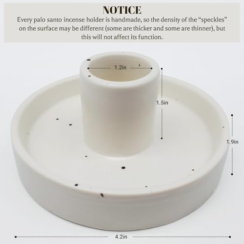 Palo Santo Holder, Ceramic Incense Stick Holder, Sage Holder for Yoga, Meditation, and Energy Cleansing, Unique Ceramic Incense Holder Gift for Palo Santo Sticks (White) - Image 2