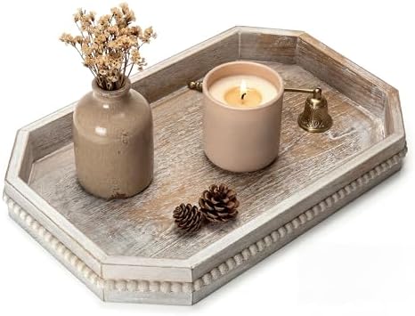 EOSAHR Pine Wood Decorative Tray: Serving Tray for Room Decor, LightNatural by EOSAHR