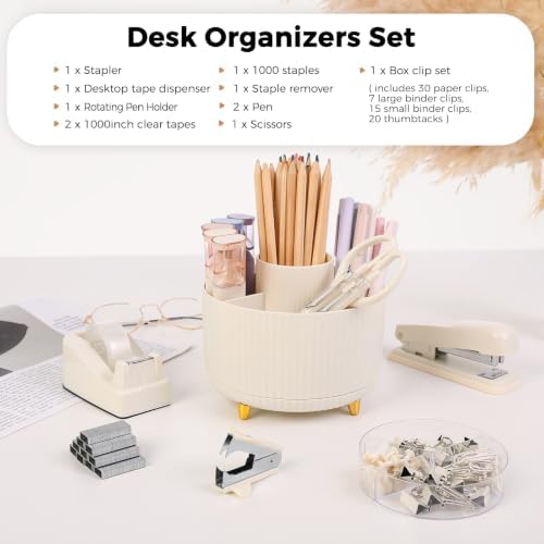 SKYDUE Desk Organizer Set with 360° Rotating Pen Holder - Image 2