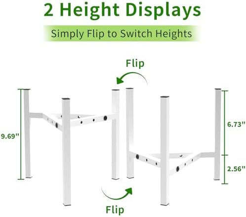 Aripark Plant Stand Indoor Adjustable, Metal Modern Plant Stands, Heavy Duty Stable Plant Pot Small Flower Holder Indoor Outdoor Corner, Fit 8 9 10 11 12 inch Pots, White (Pot & Plant Not Included) - Image 4