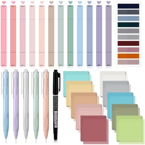 Jutom 38 Pcs Book Annotation Kit for Bible Study, Earth Tones, Square by Jutom