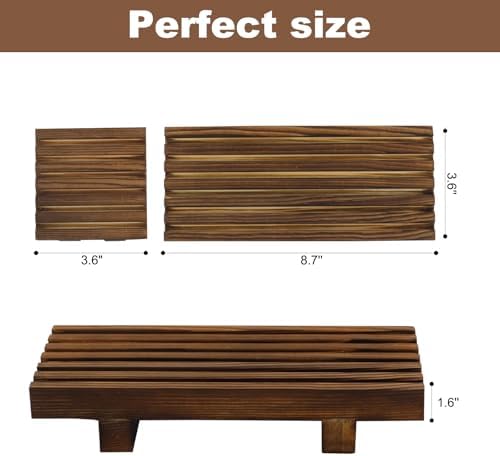 Klunk Wooden Risers, Wood Bathroom Tray & Kitchen Counter Riser, Set of 3 - Image 4