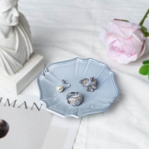 Ceramic Jewelry Dish, Decorative Tray for Rings Earrings Necklaces Bracelet Watch Keys, 4.50" Trinket Tray as Gifts for Women (Antique Court) - Image 6