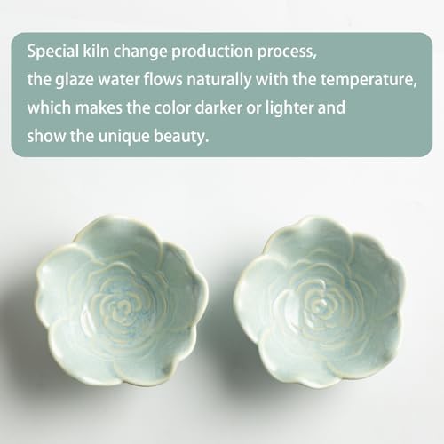 Mecaikru Ceramic Flower Jewelry Dish, 3.5 in Ring Tray with Gift Box & Card - Image 5