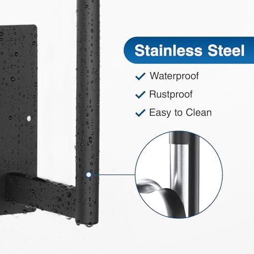 Paper Towel Holder Under Cabinet - Stainless Steel Paper Towel Holder Wall Mount, Self-Adhesive or Drilling, Matte Black Towel Rack for Kitchen Organization and Storage, Kitchen Paper Roll Holder - Image 3
