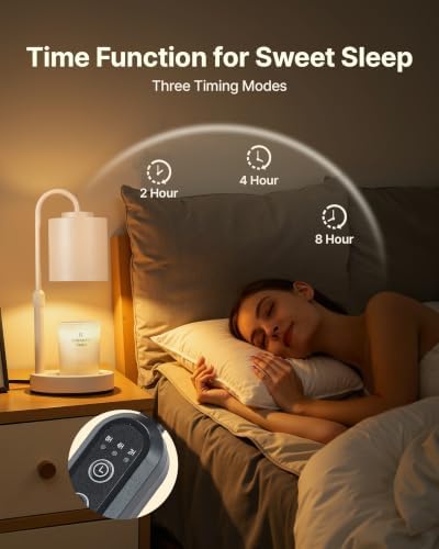 CASTLELIFE Dimmable Candle Warmer Lamp with Timer, Height Adjustable Candle Warmer for Jar Candles, Electric Wax Melt Warmer for Home Decor House Warming Gifts, Birthday Gifts for Women, Apricot - Image 6