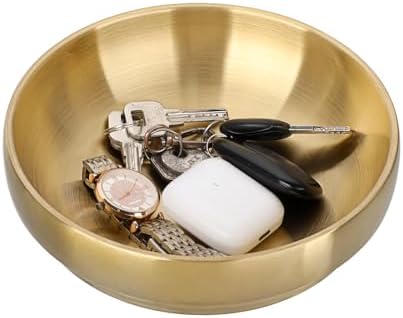 7.4 Inch Key Bowl for Entryway Table,Gold Decorative Bowl for Keys by Unknown
