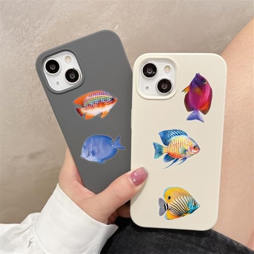 50 Pcs Clear PET Fish Aesthetic Stickers for Scrapbooking Journaling Junk Journal Scrapbook Supplies - Waterproof Transparent Fishing Decals for Resin Crafts Decorative Art Crafts (Fish) - Image 6