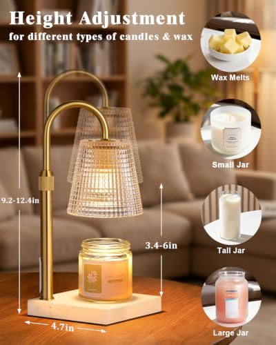 White and Gold Marble Candle Warmer Lamp,Luxury Home Decor - Image 3