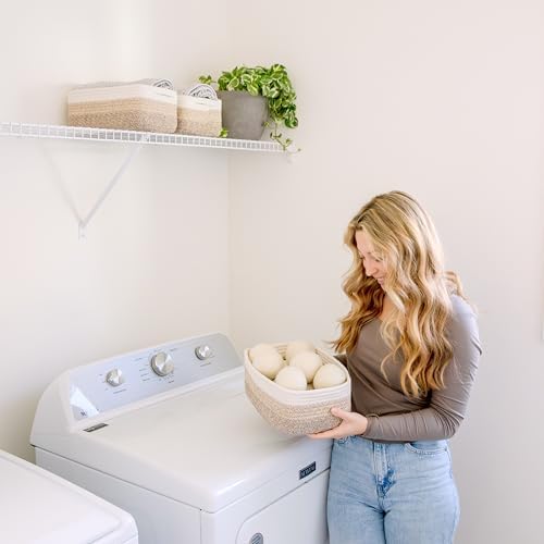 NaturalCozy 11.8"x8"x4.5” Storage Baskets for Shelves 3 Pack | Cotton Rope Woven Small Baskets for Organizing | Small Storage Bins for Nursery, Bathroom, Closet, Cube Shelf, Decorative, Gift Basket - Image 5
