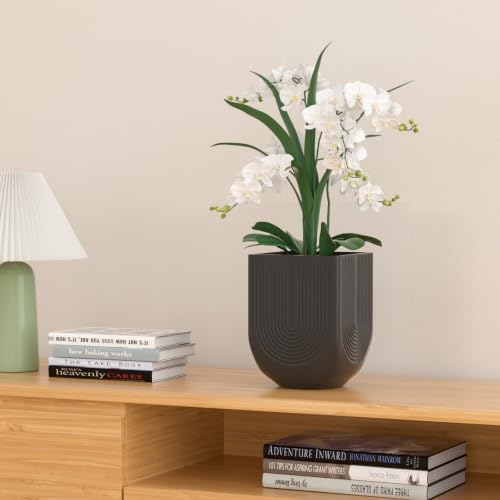 Ceramic Planter, 6 Inch Square Plant Pot with Drainage, Matte Black - Image 4