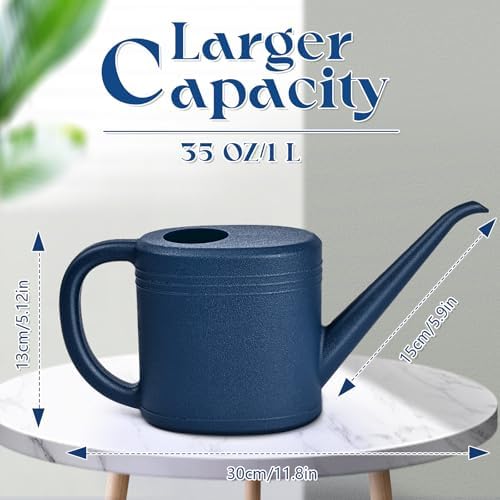 Watering Can - for Indoor and Outdoor Plant Garden - 1/4 Gallon - Navy Blue - Image 2
