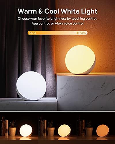 Hifree Smart Table Lamp, Dimmable Desk Lamp with App/Voice Control, LED RGB Color Changing Touch Lamp, Night Lamp for Bedroom Compatible with Alexa - Image 3