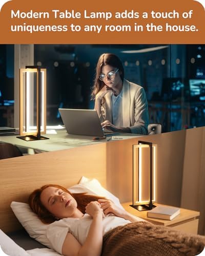 EDISHINE LED Table Lamp Set of 2, Modern Dimmable Nightstand Lamps, Gold - Image 7