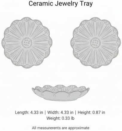 Petal Shaped Ceramic Jewelry Tray, Small Decorative Dish for Rings Earrings, Vanity Organizer for Nightstand Desk Bathroom (1 Piece) - Image 7