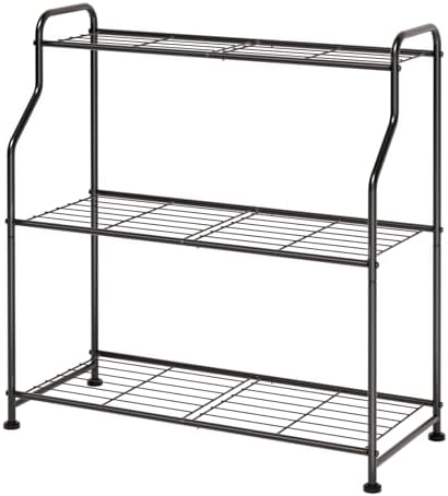 Kitsure 3-Tier Plant Stand Indoor & Outdoor, 27" x 11.4" x 29.8", Black by Kitsure