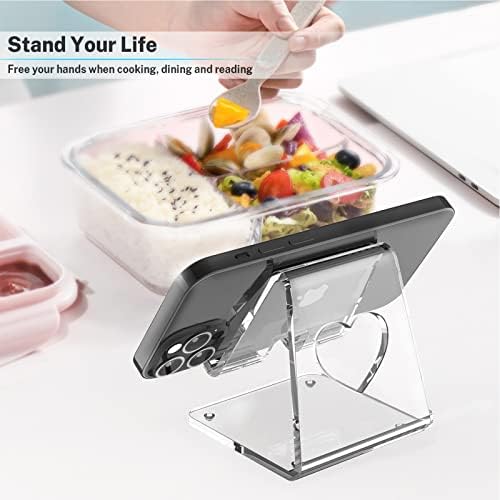 Crpich Acrylic Cell Phone Stand, Portable Phone Holder, Clear Phone Stand for Desk, Compatible with Phone16 15 14 13 Pro Max Mini 12 11 SE, Switch, Android Smartphone, Pad, Tablet, Desk Accessories - Image 2