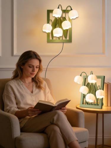 Flower Lamp for Home,5 Lily of The Valley Vintage Table Lamps - Image 5