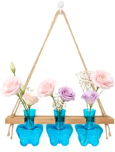 XXXFLOWER Plant Propagation Station Wall Hanging Butterfly Shaped Vase Blue by XXXFLOWER