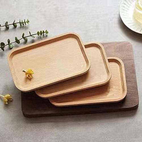 Linwnil 6 Pack 8 x 5 Inches Serving Platter Tray, Tray Cheese Plate Rectangular Platter for Fruit, Appetizer, Bread,Rectangular Avoid Sliding and Spilling Food (Wood Trays x 6Pack) - Image 5