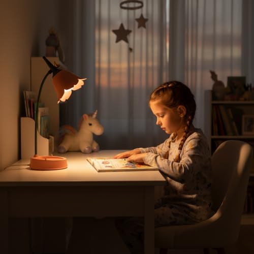 magical JD LED Desk Lamp Cordless Table Light Adjustable Gooseneck Dimmable Touch Rechargeable Battery Eye-Caring Night Light for Kids, Mini Cute Lamp for College Dorm Bedroom Reading, Yellow - Image 2