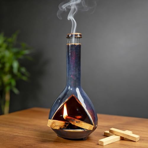 Ceramic Palo Santo Chimney Incense Burner for Palo Santo, Sage, Cones by MOUGIGI