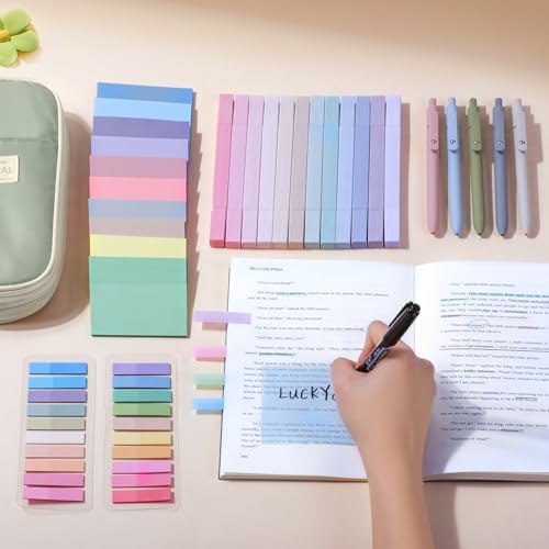 49Pcs Book Annotation Kit Aesthetic School Supplies with Pencil Case - Image 2