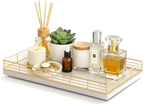 Bathroom Vanity Tray, 13" x 8" Oak Decorative Wooden Tray for Countertop by Focusonit