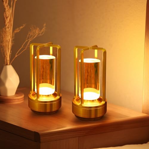 2 Pack Cordless Table Lamps, Rechargeable LED Decorative Lamp by PIKAFOX
