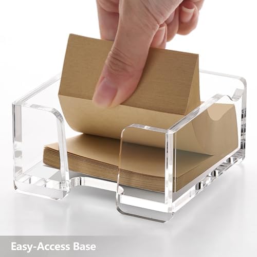 SANRUI Acrylic Sticky Note Holder with Pen Slot for 3x3 Inch Notes, Clear - Image 5