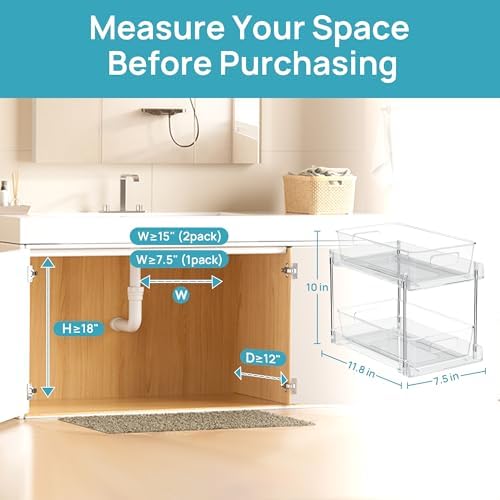 Vtopmart 6 Pack Bathroom Under Sink Organizer (S-Standard) - Image 5