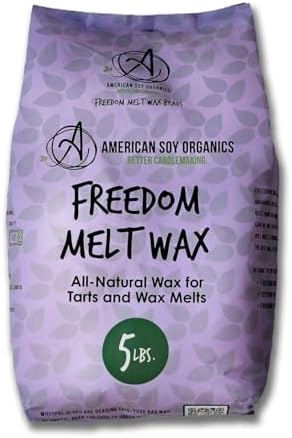 American Soy Organics Freedom Soy Melt Wax for DIY Candle Making, 5 lbs by AmericanSoyOrganics