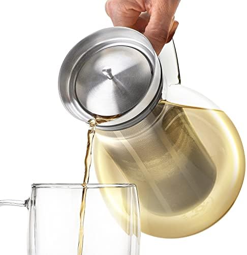 Teabloom Extra-Large Multi-Brew Borosilicate Glass Teapot + Kettle + Pitcher (85 OZ / 2.5 L / 10 CUPS) – Brew and Serve Hot Tea, Iced Tea, Cold Brew Tea and Fruit Infused Water – Solstice Tea Maker - Image 2