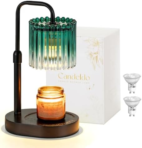 Candeldo Candle Warmer Lamp with Timer: Emerald Green Wax Melt Warmer by CANDELDO