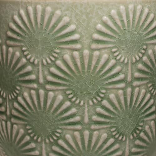 Boho Ceramic Flower Pot, 6.7" Contemporary Pots for Indoor Outdoor Plants - Image 3