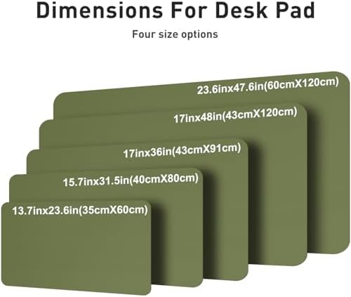 Aothia Faux Leather Desk Mat – Large Mouse Pad, Non-Slip PU Leather Blotter, Waterproof Writing Surface for Office and Home (Olive Green, 47.2" x 23.6") - Image 5