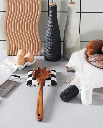 Ceramic Spoon Rest - Unique Checkered Spoon Holder Multipurpose for Stove Top, Kitchen Counter & Coffee Station | Super Cute Kitchen Decor & Hot Coffee Accessories for Housewarming - Image 6