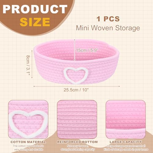 uxcell Rectangular Rope Basket 10x5.9x3.1inch Small Woven Baskets - Image 2
