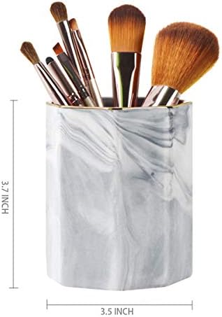 Pen Holder, Pencil Holder for Desk, Practical Ceramic Pencil Organizer, Decorative Makeup Brush Holder, Perfect Office Organization, Teacher Supplies, Gray Marble - Image 2