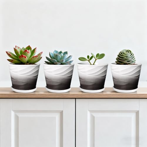 5 Inch Ceramic Plant Pots(5.5 in Diameter),Set of 4 - Image 4